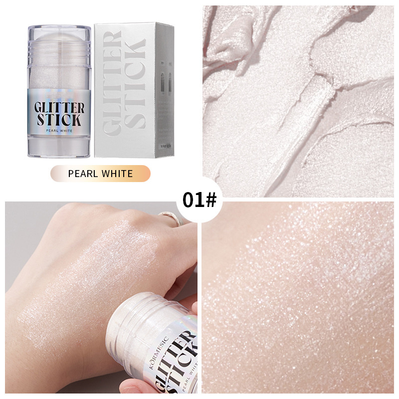 New Unique Non-sticky Long Wear Makeup Hydrating Glitter Body Glow Highlighter Solid Oil Glowing Skin Shimmer Highlighter Stick