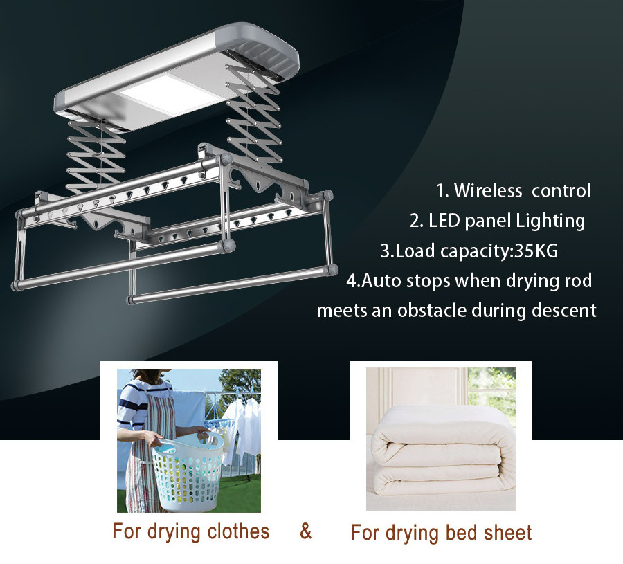 Ceiling lift cloth laundry drying rack clothes hanger rack for cloths