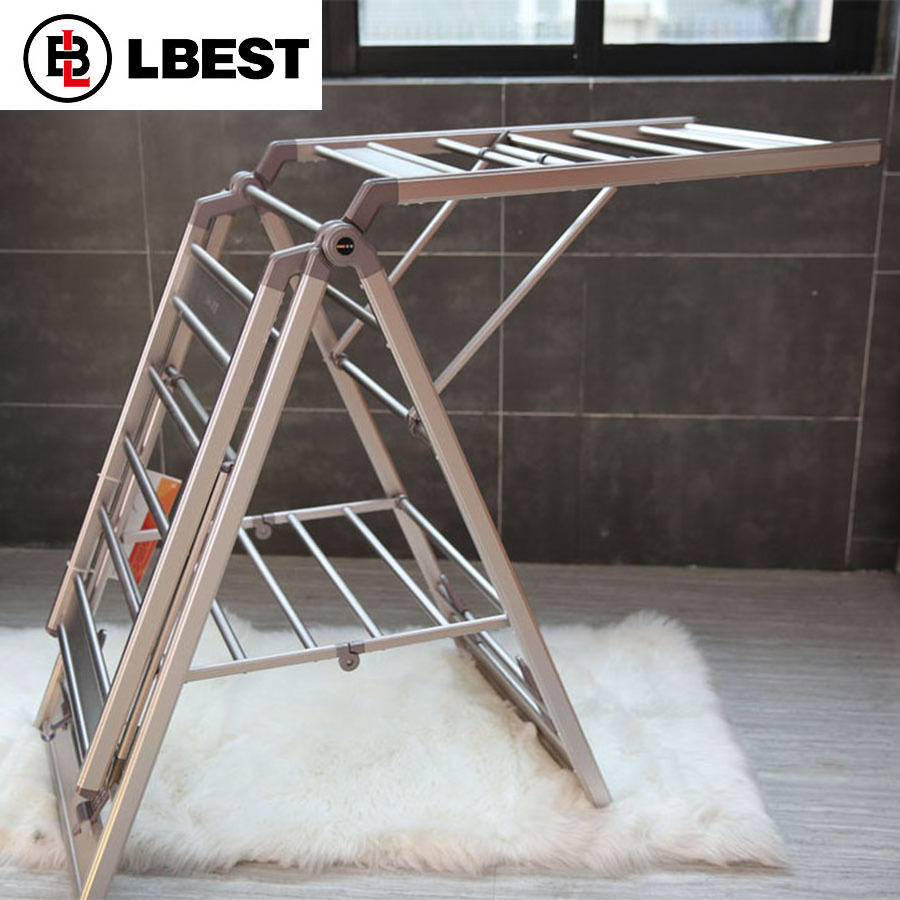 Foldable stainless steel clothes hanger drying stand rack