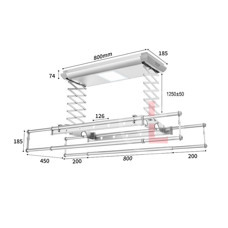 Small Auto Lift Electric Drying Automatic Clothes Machine Mini Wall Mounted Cloth Drying Rack For Home