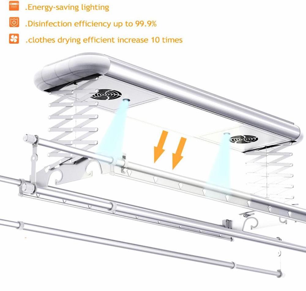 Clothes rail rack luxury smart home indoor balcony ceiling automated electric clothes drying rack clothes hanger