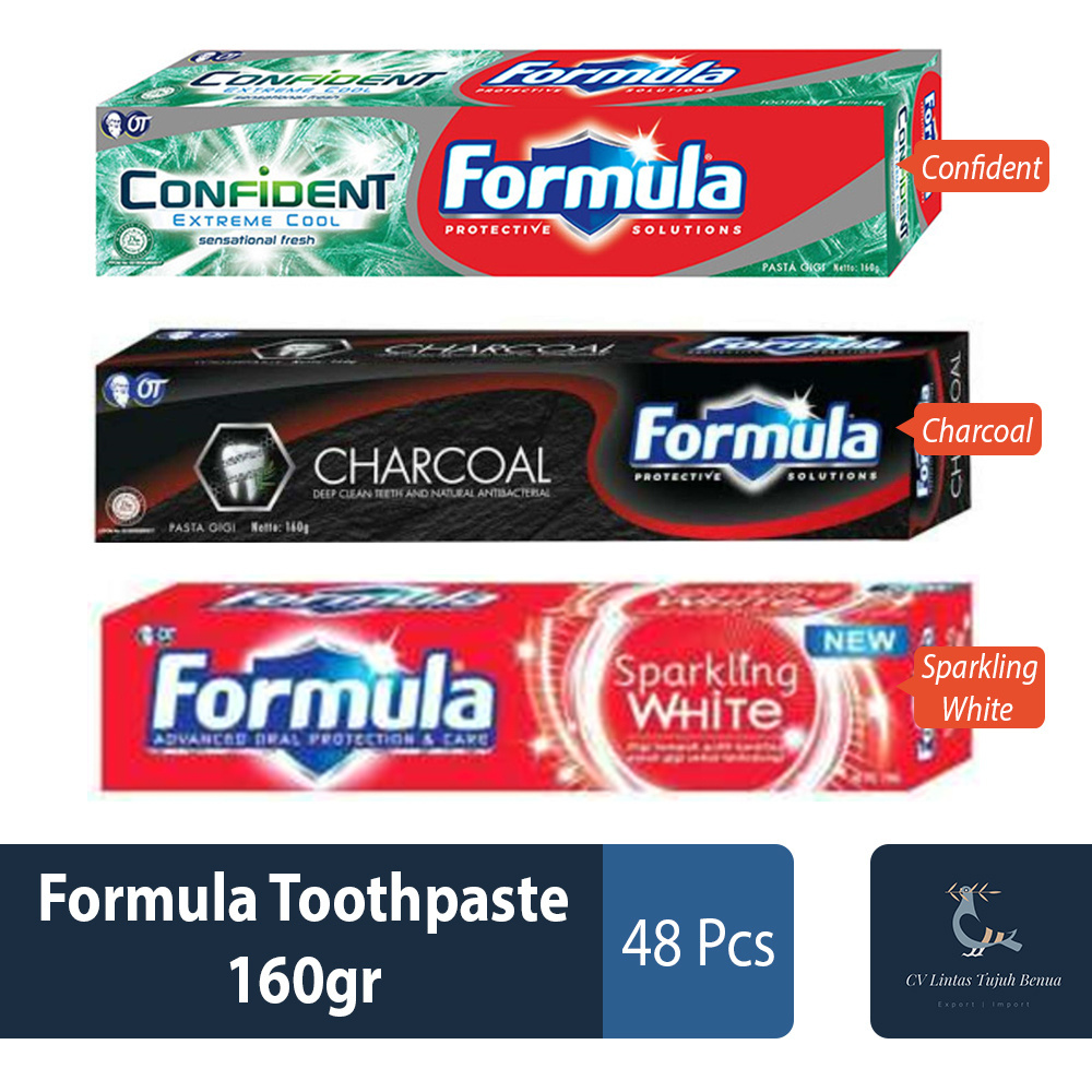 Formula Toothpaste 160gr Charcoal Deep Clean and Natural Anti Bacterial Oral Care Adult Toothpaste