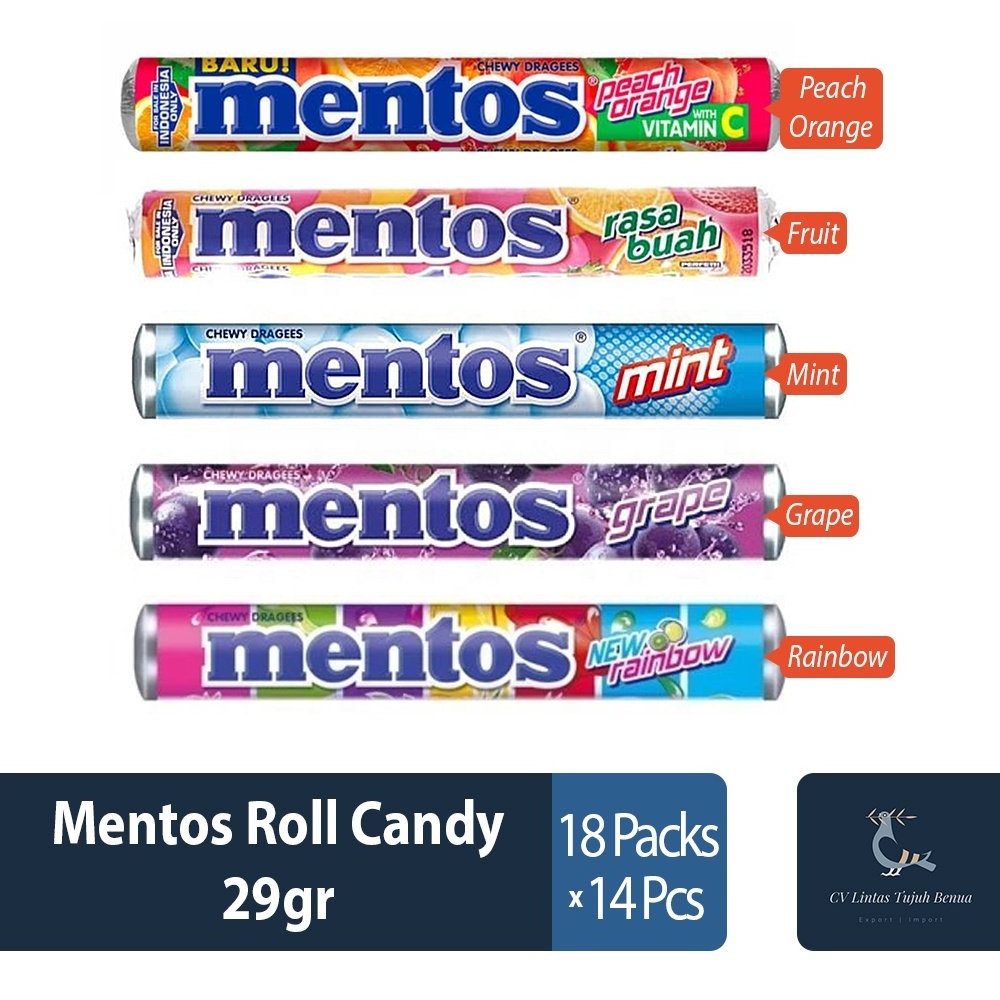 BIG SALE Men-tos Roll Candy 29gr Fruit Flavor Chewy Fruity Sensation Sweet Wholesale Candy