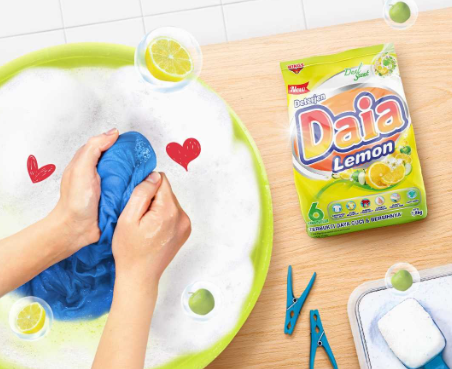 Daia Detergent Powder 1,6Kg Lemon High Effective Clean Best Price Seller Washing Powder For Laundry