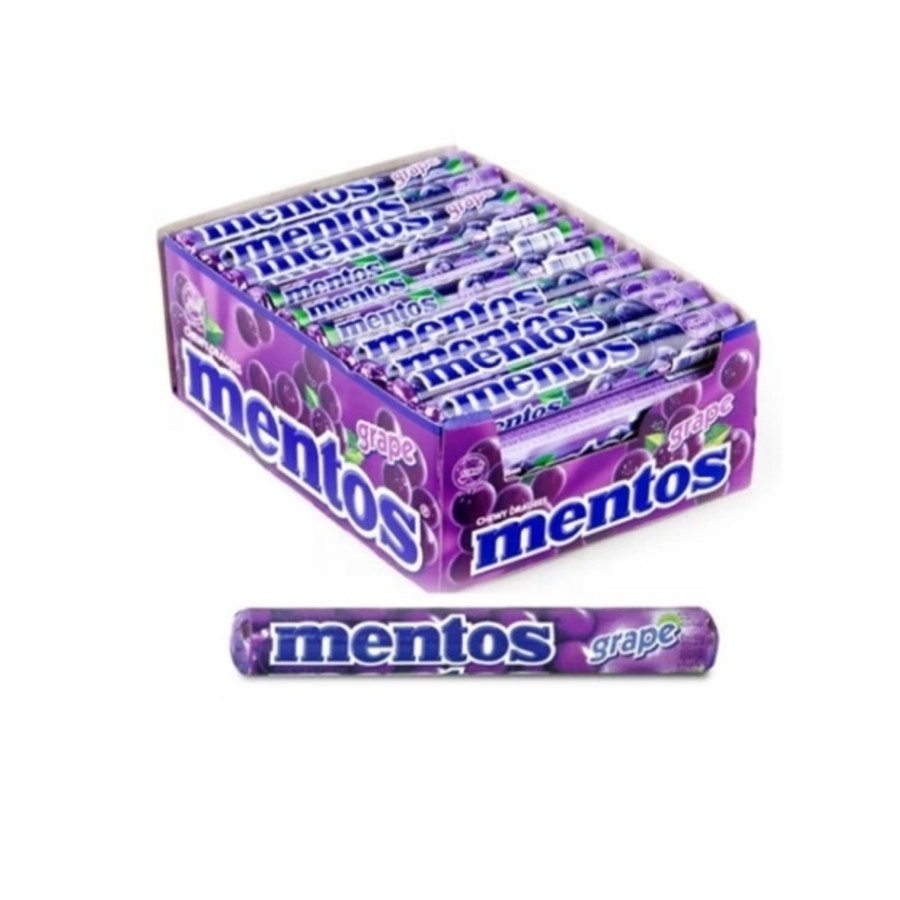 WholeSALE Men-tos Roll Candy 29gr Grape Flavor Chewy Fruity Sensation Sweet Wholesale Candy