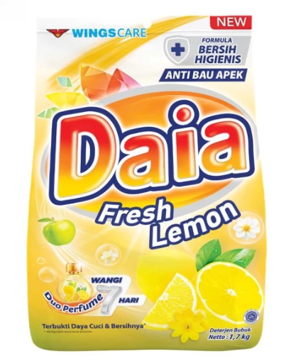 Daia Detergent Powder 1,6Kg Lemon High Effective Clean Best Price Seller Washing Powder For Laundry