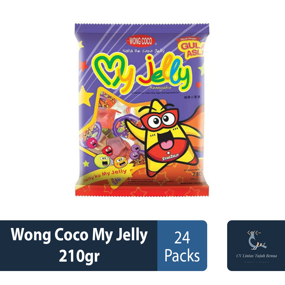 Wong Coco My Jelly 210gr  Kids Favorite Snack Fruity Flavor Colorful Chewy Jelly Cup Snack