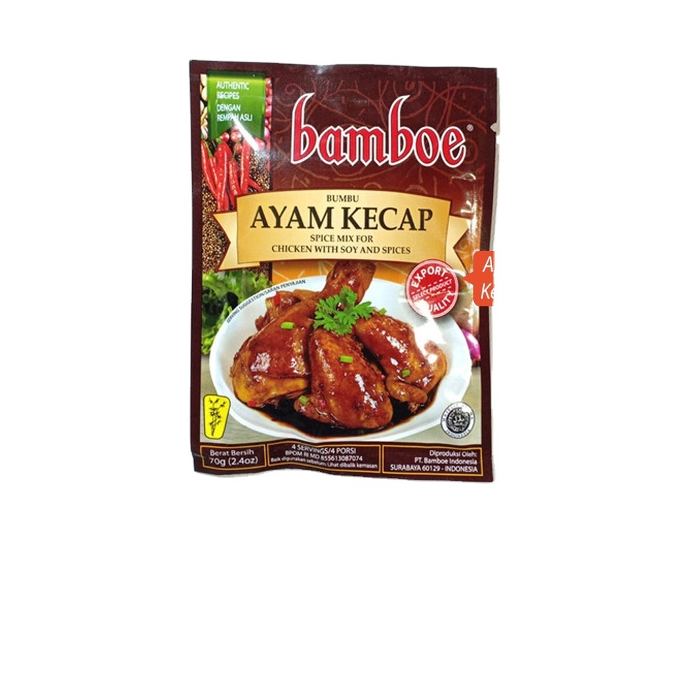 Wholesale Bamboe Instant Spices 70gr Supply Halal seasoning Ayam Kecap variant from Indonesia