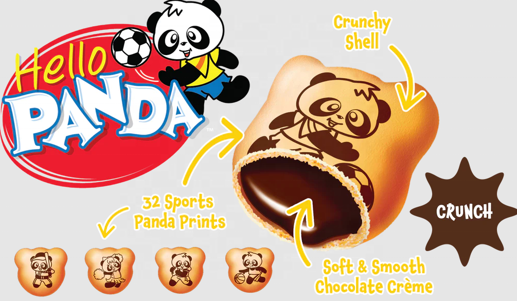 SALE Mei ji Hello Panda 42gr Biscuit Character Chocolate Filling Sweet Trending Wholesale Biscuits