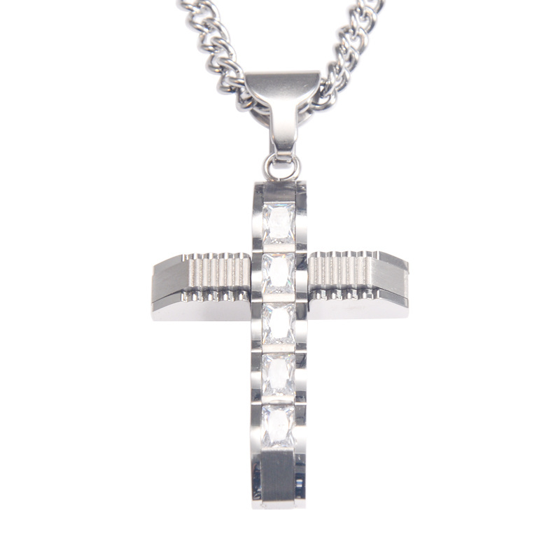 fashion costume jewelry stainless steel cz cross charms jewelry making supplies