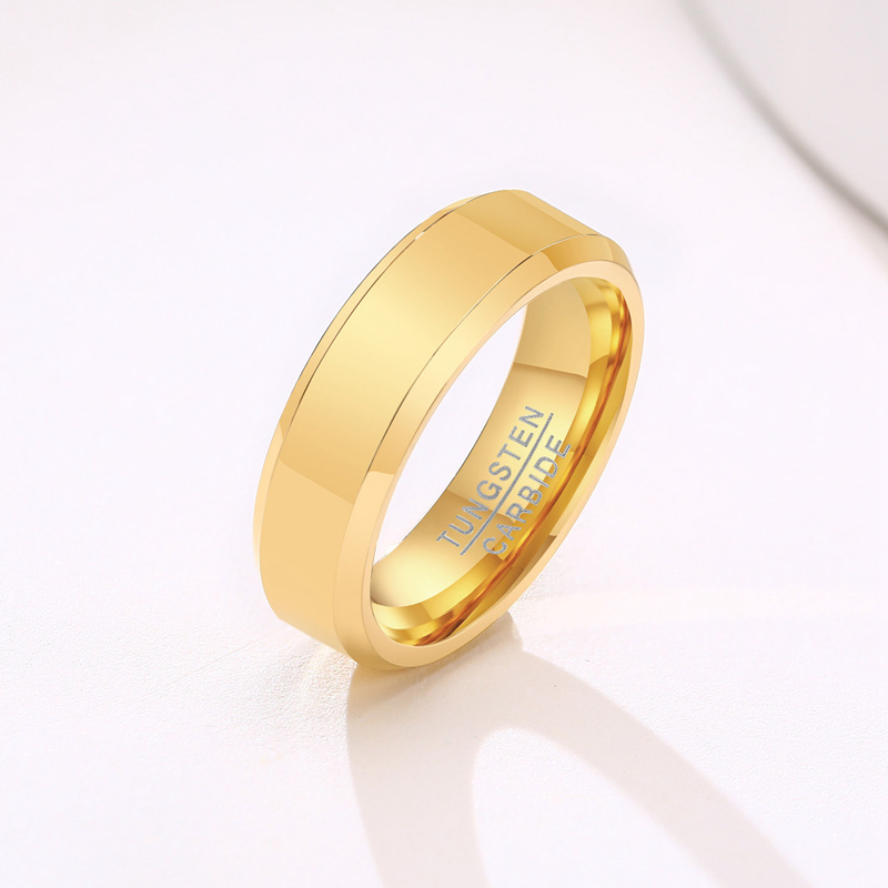 Minimalist finger ring jewelry 24k engagement wedding rings gold 18k tungsten couple rings for women