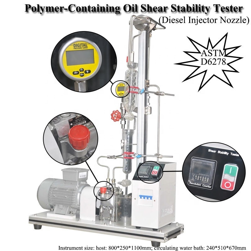 ASTM D6278 Diesel Fuel Injector Nozzles Shear Stability Tester for Polymer Containing Fluids Oils