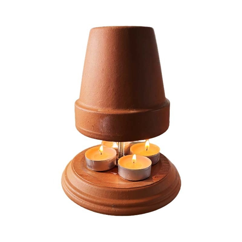 Tealight candle heater wax stove for candles double-walled clay terracotta pots scented tea lights ideal candle heaters for home