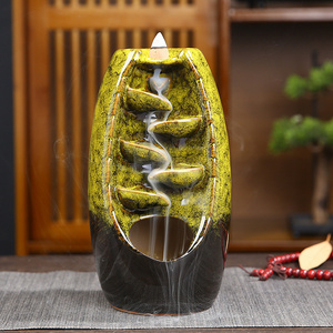 Soapstone incense stick holder brass burner portable incense burner waterfall incenso new mubkhar backflow incense blue burner