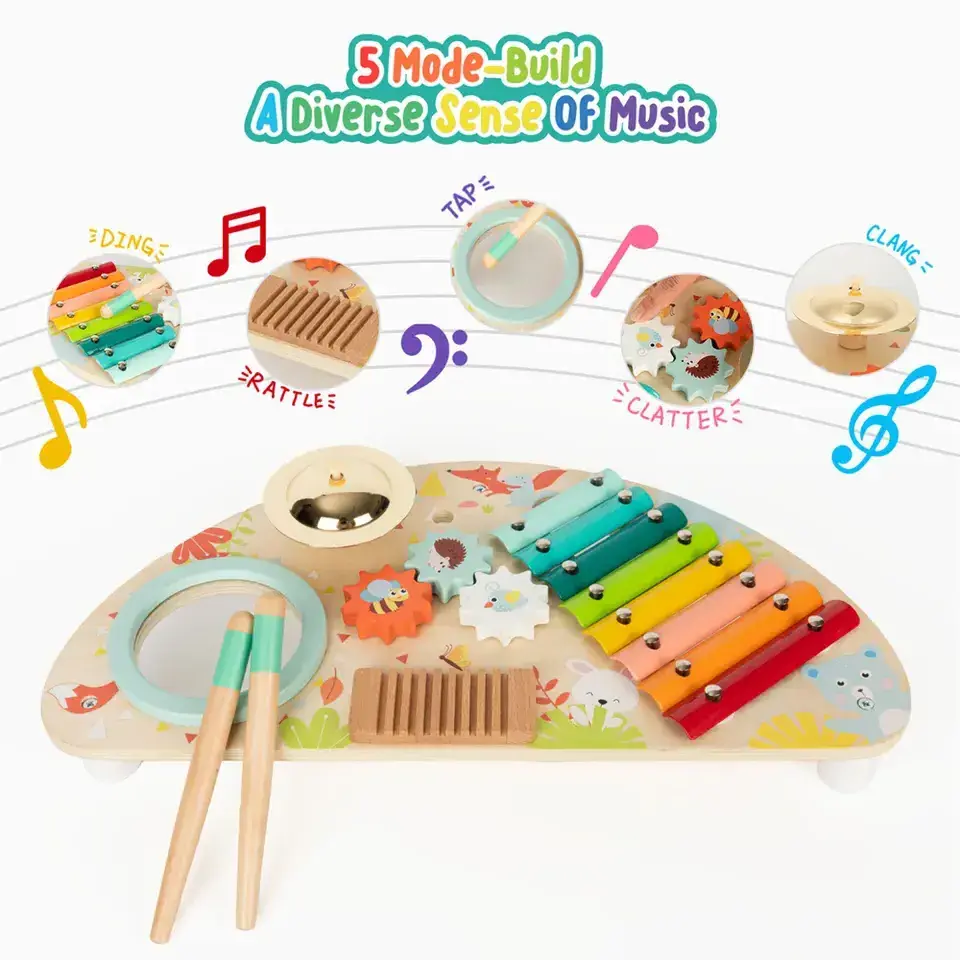 Wholesale Toy Musical Instruments Children'S Percussion Instruments Baby Music Early Education Wooden Instrument Set