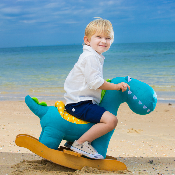 Factory Price Kids Plush Doll Toy Dinosaur Toys Big Ride on Toys Blue Animal Rocking Horse Chair for Baby