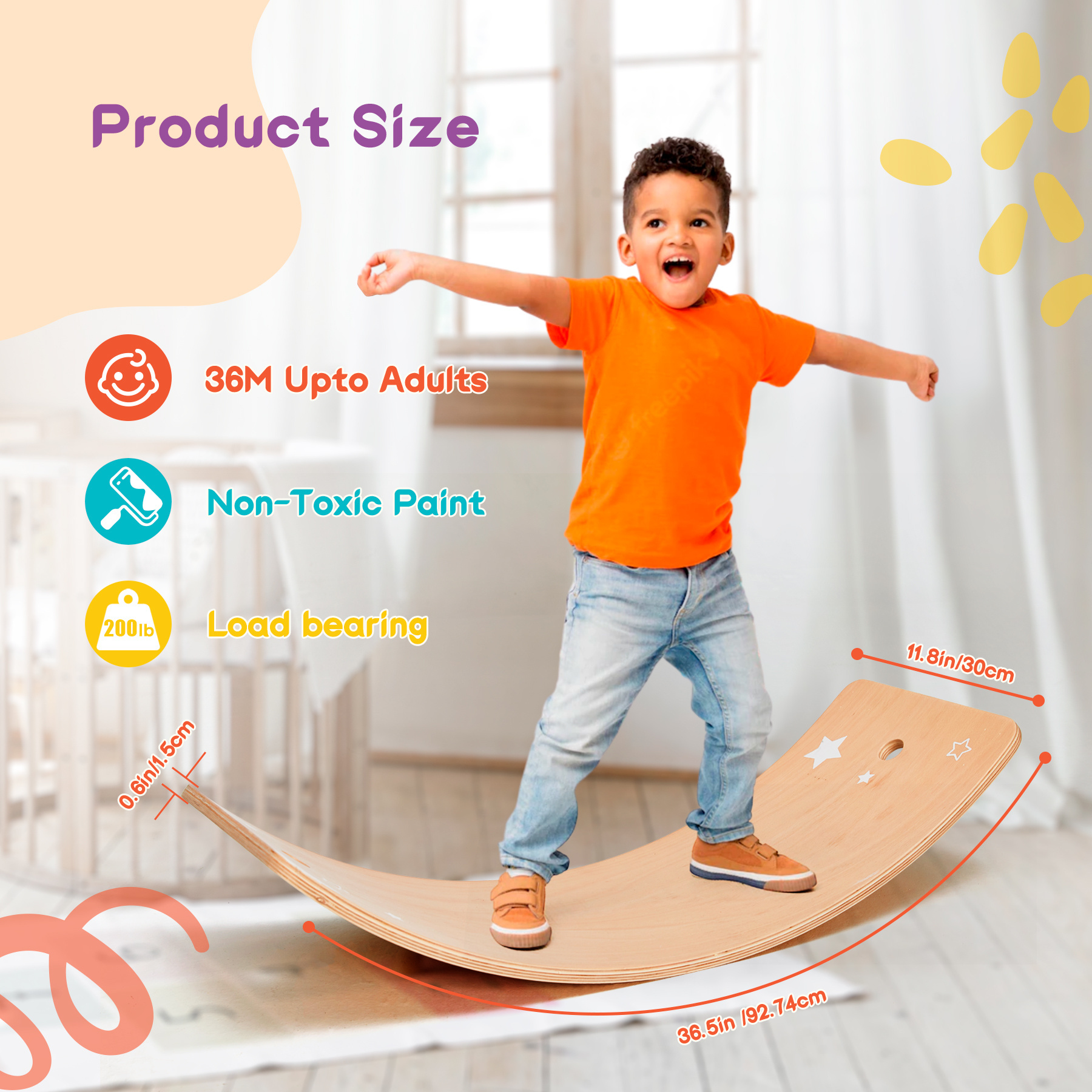 Tiktok Hot Wooden Toys Children Balance Educational Toys Star Teeter Totter