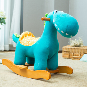 Factory Price Kids Plush Doll Toy Dinosaur Toys Big Ride on Toys Blue Animal Rocking Horse Chair for Baby