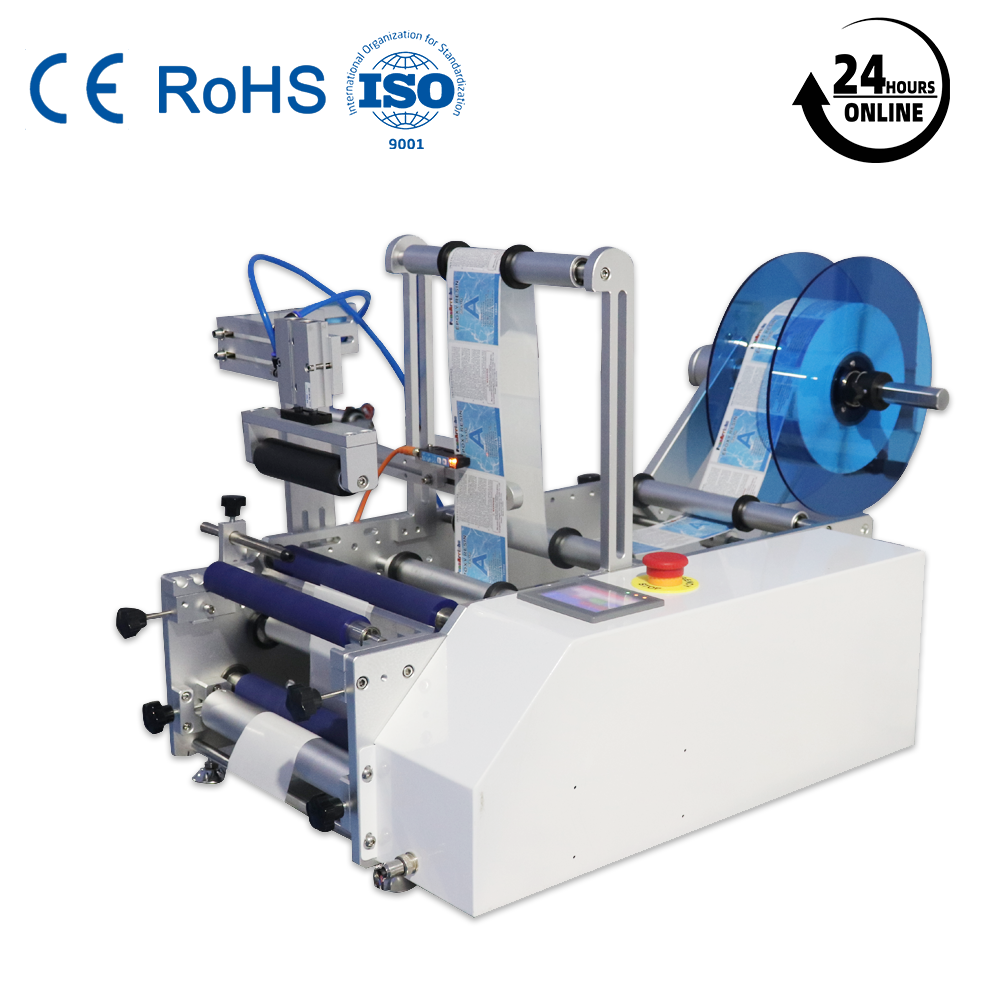 2024 Manual Fast Semi Automatic Adhesive Wine Round Bottle Labeling Machine