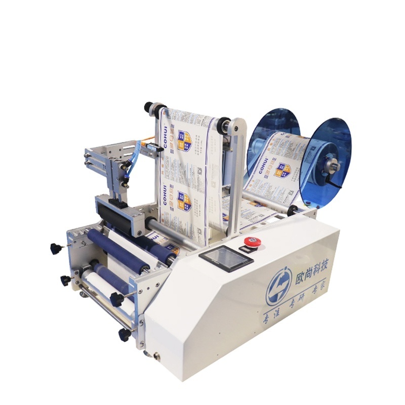 2024 Manual Fast Semi Automatic Adhesive Wine Round Bottle Labeling Machine