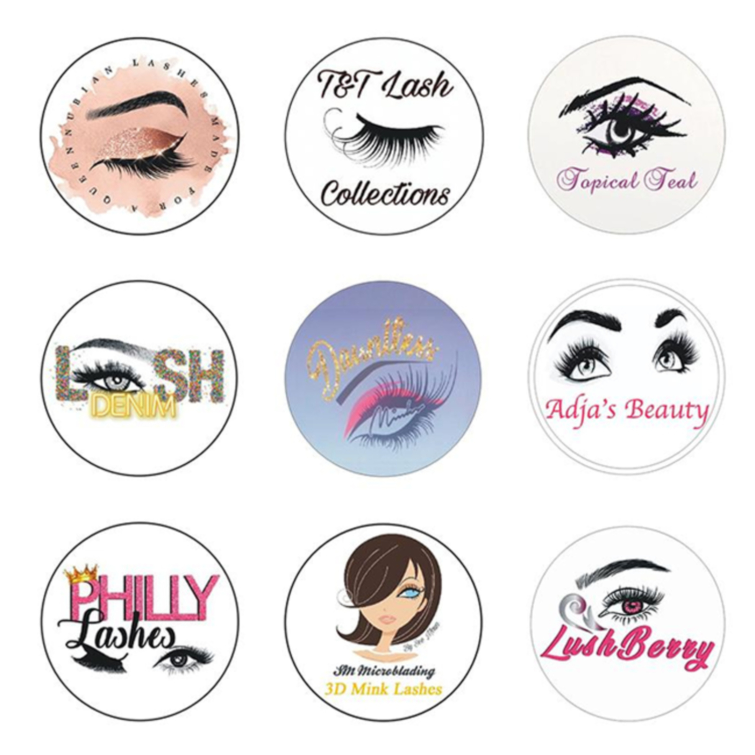 Custom matte logo clear and transparent eyelash label sticker