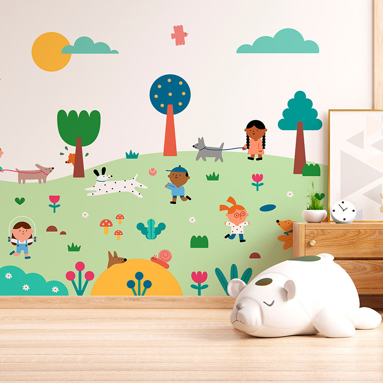 Custom Large Size Eco-friendly Printing Wall Decal Wallpaper Home Decoration Wall Mural Sticker for Kids Living Room Bedroom