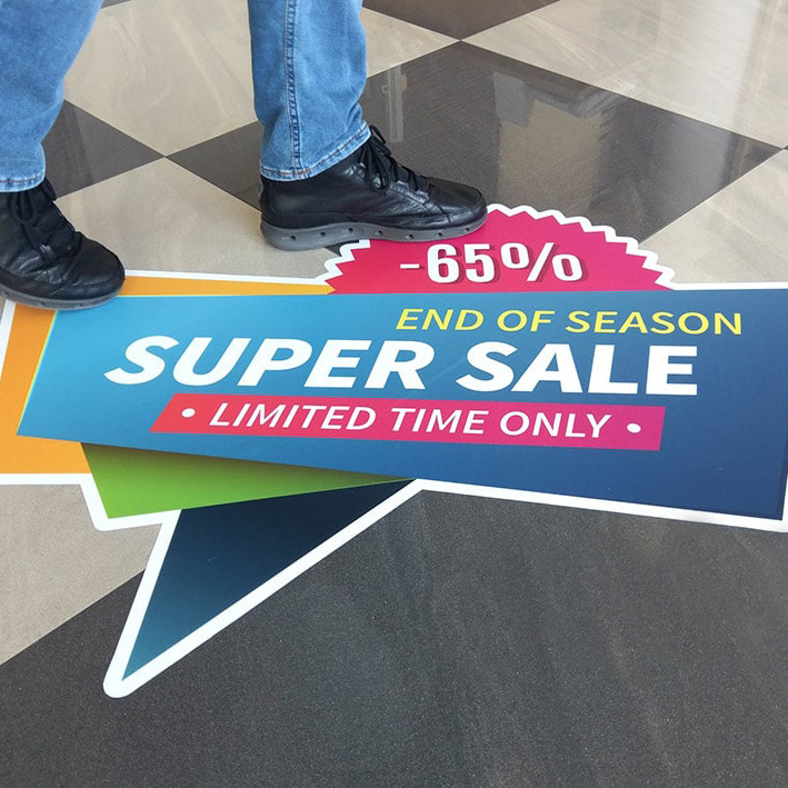 Custom Printing Floor Decal Water, scratch & slip-resistant Floor Sign Graphics PVC Film Durable Vinyl Stickers