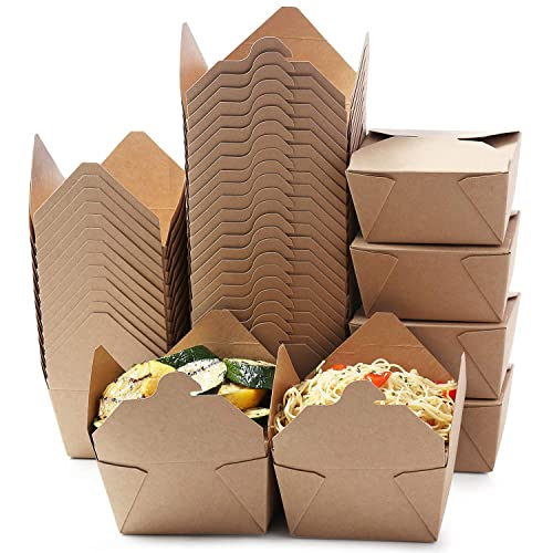 Disposable takeaway food containers brown kraft paper take out food boxes