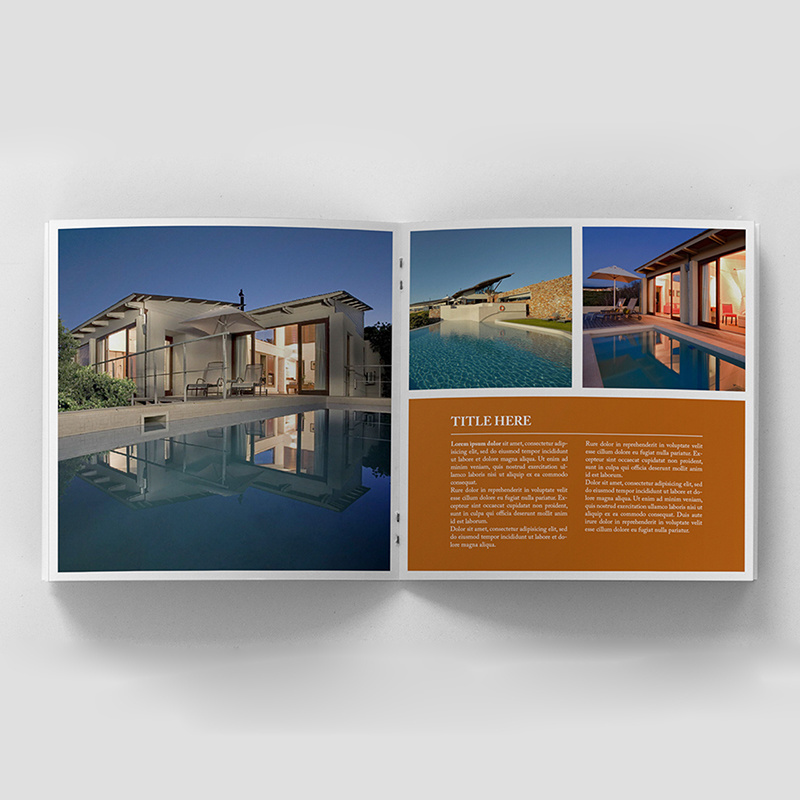 Square Brochure Booklet Promotional Advertisement Full Color Books Catalogs Digital Printing Service