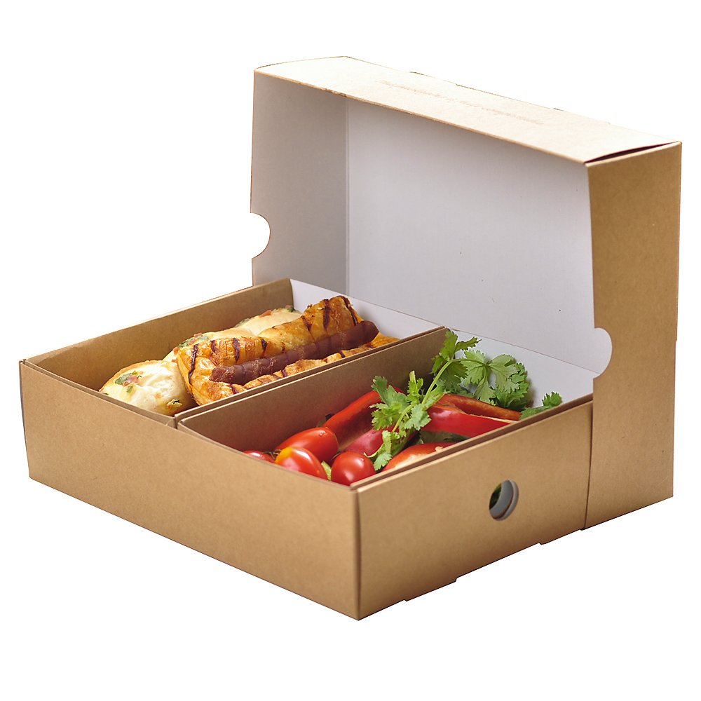 Disposable takeaway food containers brown kraft paper take out food boxes