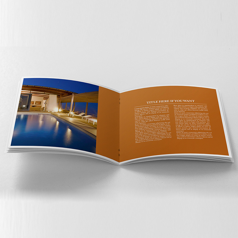 Square Brochure Booklet Promotional Advertisement Full Color Books Catalogs Digital Printing Service