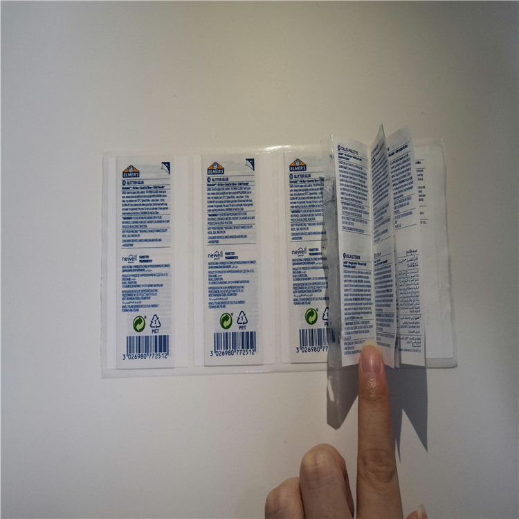 custom adhesive multilayer labels booklet folding label