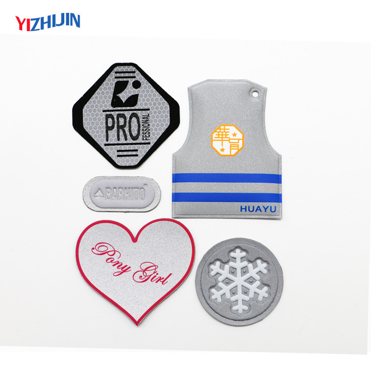 Custom TPU Printing Reflective Label Sew on Fabric PVC Embossed Design Patch for Outdoor Clothing