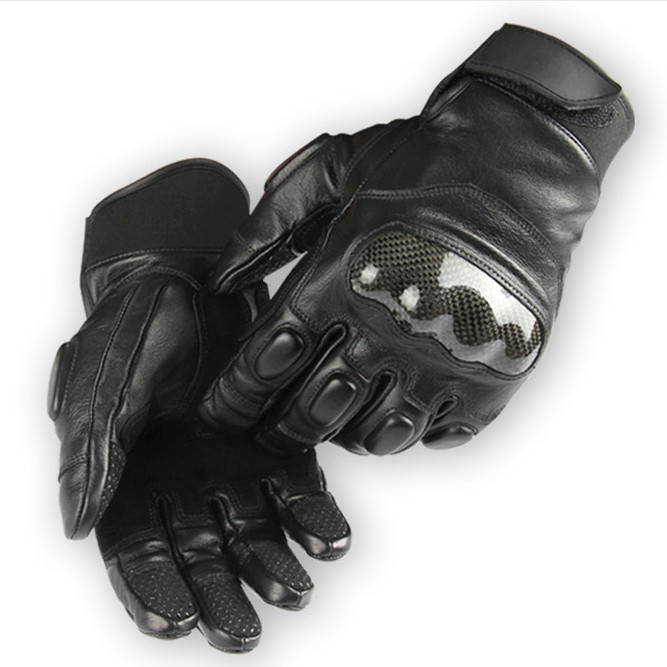 Ozero Carbon Fiber Touch Screen Car Racing Motorcycle Motorbike Biker Premium Leather Gloves  .