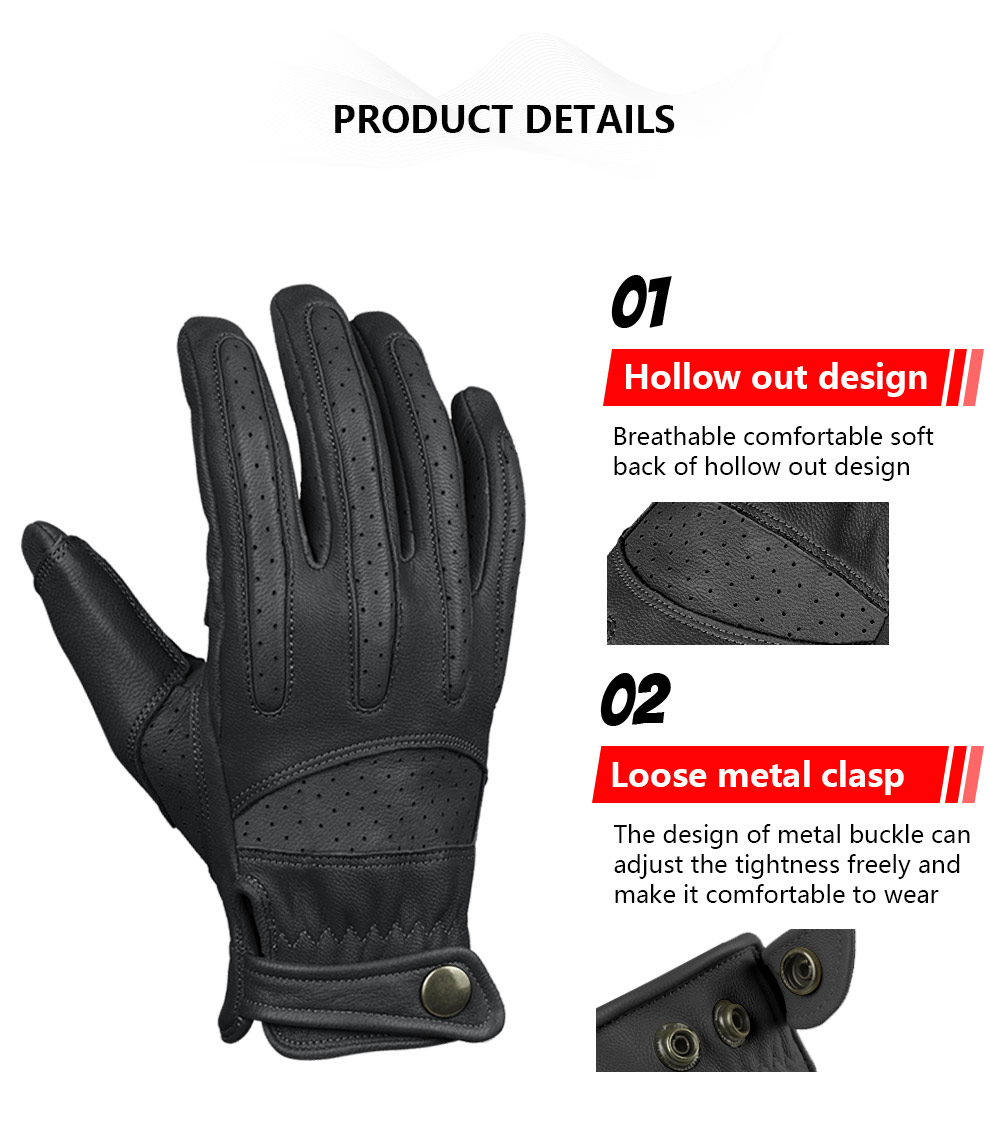 Ozero Touch Screen Goatskin Racing Motorcycle Motorbike Motocross Guantes Para Moto Cycle Biker Gloves Leather   .