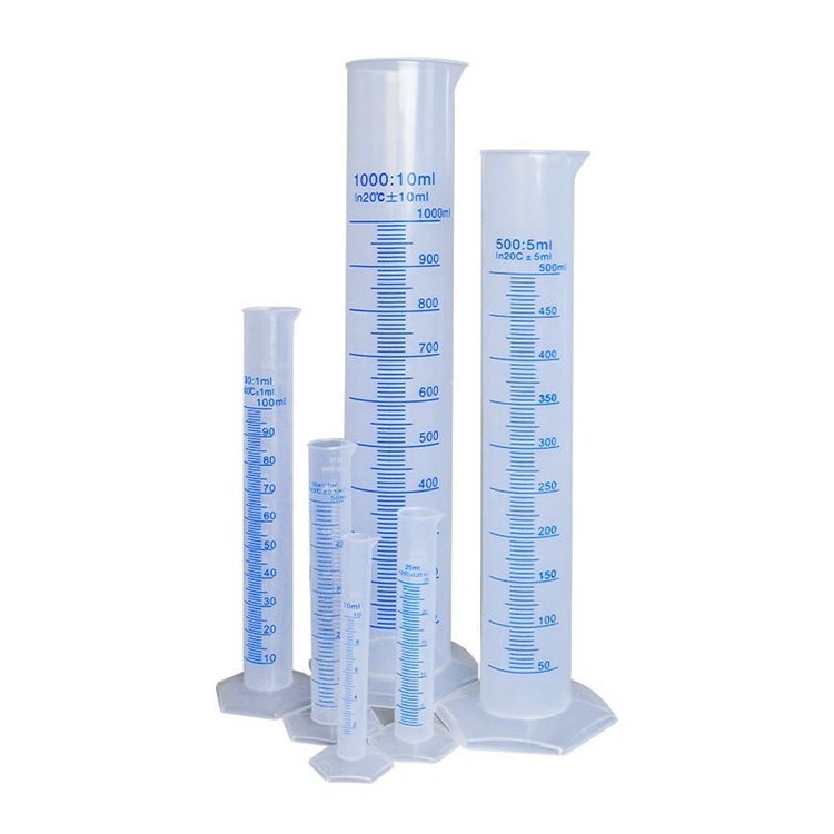 Plastic Clear Graduated 5ml 10ml 25ml Small PP Plastic Measuring Cylinder With Spout