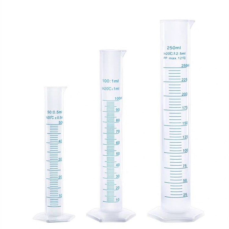 Plastic Clear Graduated 5ml 10ml 25ml Small PP Plastic Measuring Cylinder With Spout