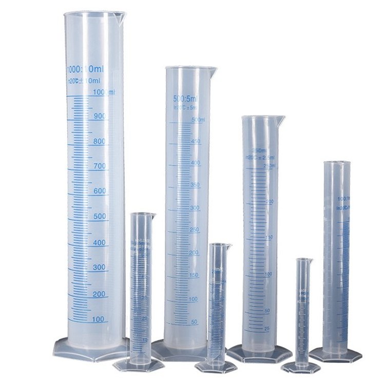 Plastic Clear Graduated 5ml 10ml 25ml Small PP Plastic Measuring Cylinder With Spout