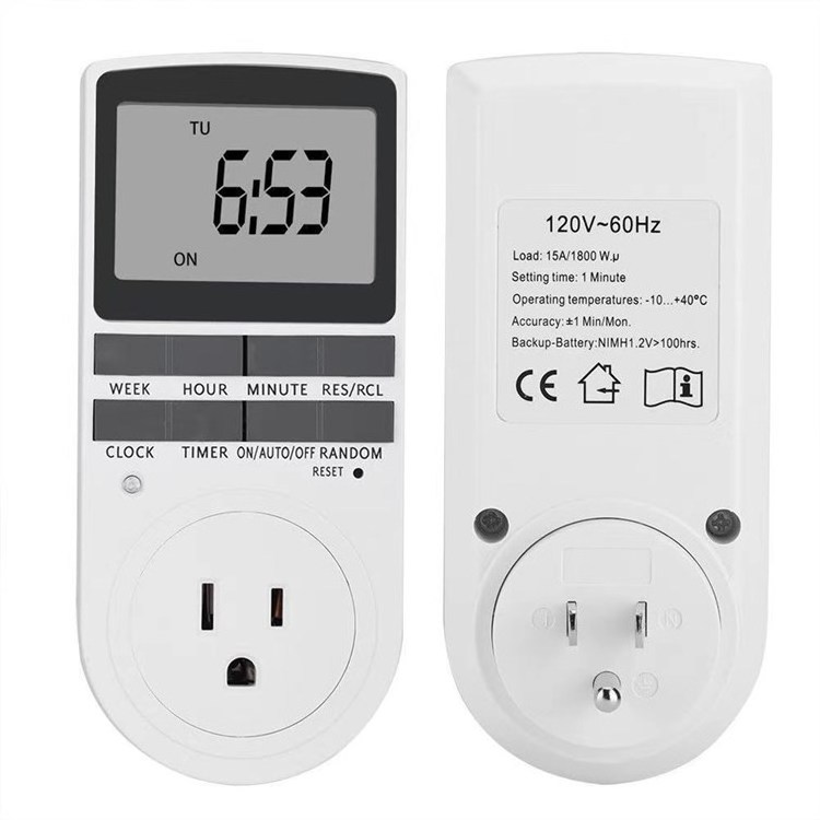 Timer Switch Digital Socket 10 On-Off Repeat Cycle Timer Programs Plug Timer for Lights And Home Appliances