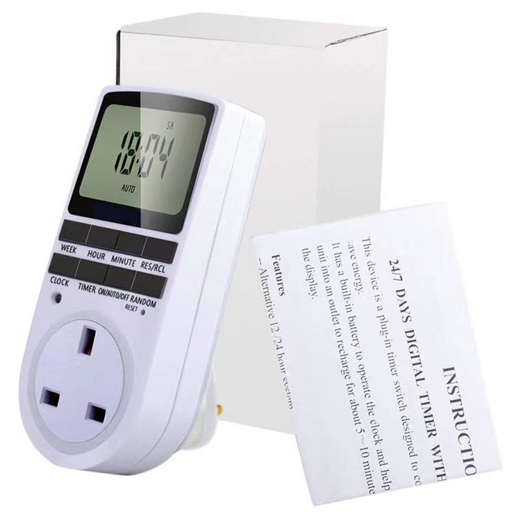 UK Plug Digital Timer Plug Socket Electrically Programmable Plug-in Timer Switch For Lights