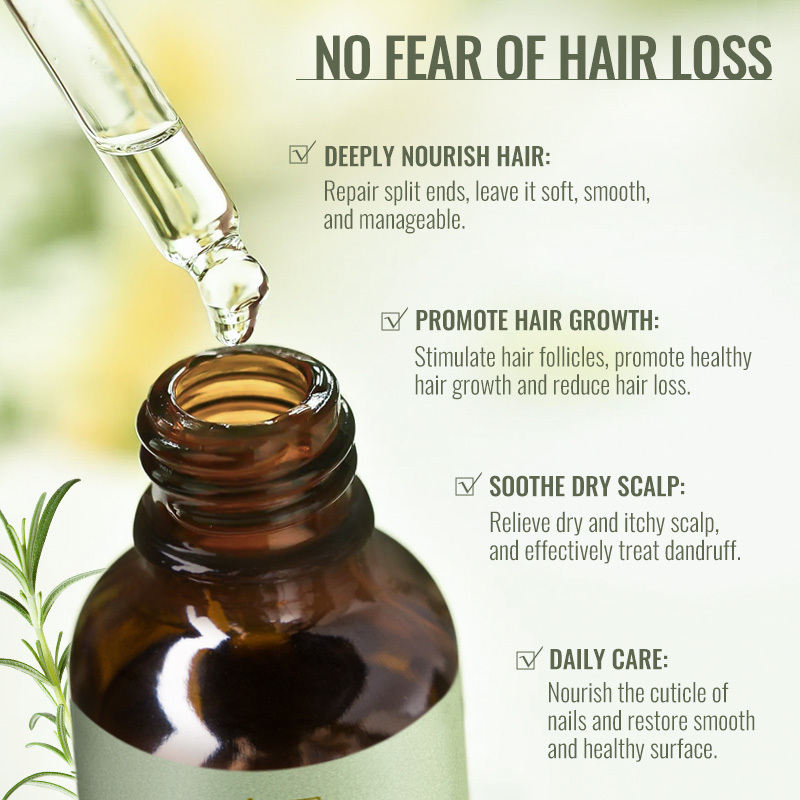 Private Label Natural Herbal Organic Rosemary Fast Hair Growth Oil For African Serum For Black Women