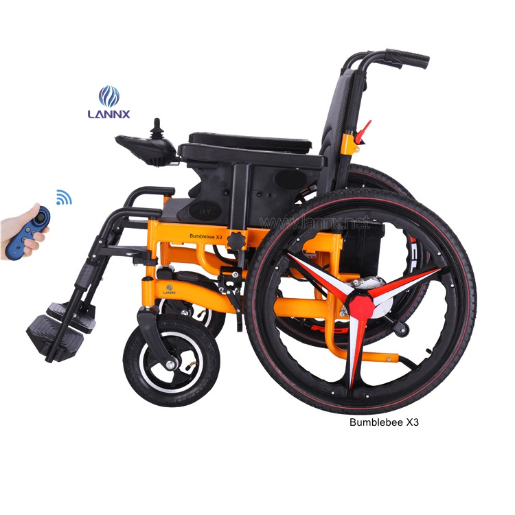 LANNX Bumblebee X3 Best Selling Triangular Tire Electric Wheelchair aluminum alloy electric wheelchairs for disabled