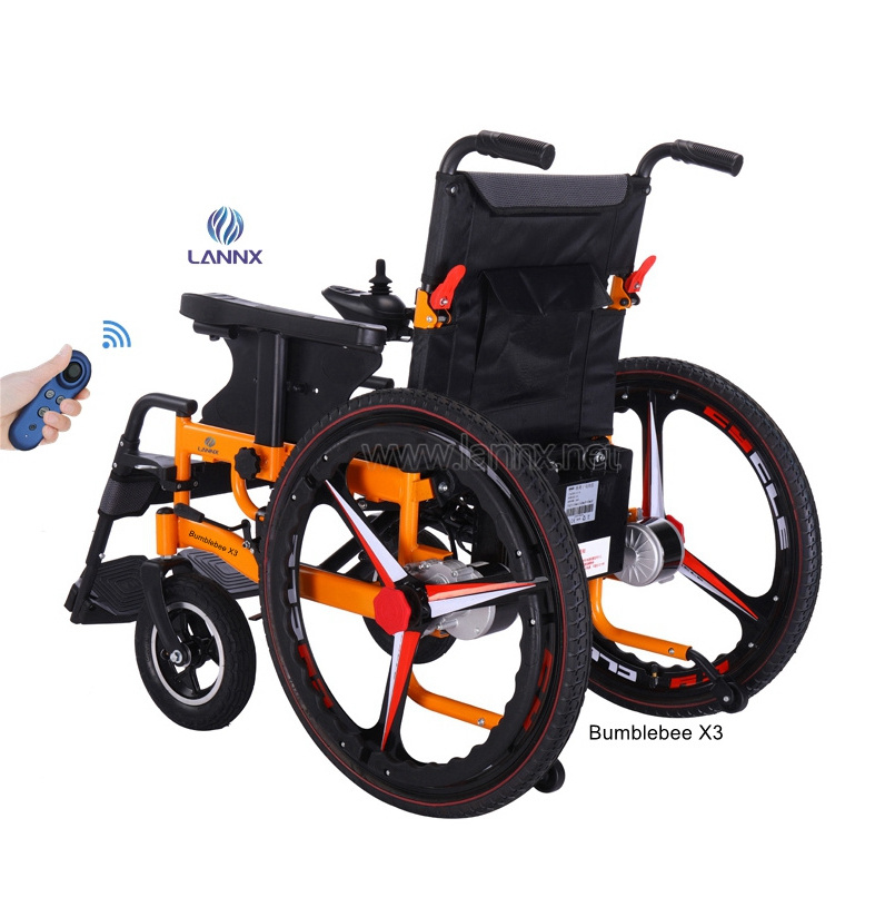 LANNX Bumblebee X3 Best Selling Triangular Tire Electric Wheelchair aluminum alloy electric wheelchairs for disabled