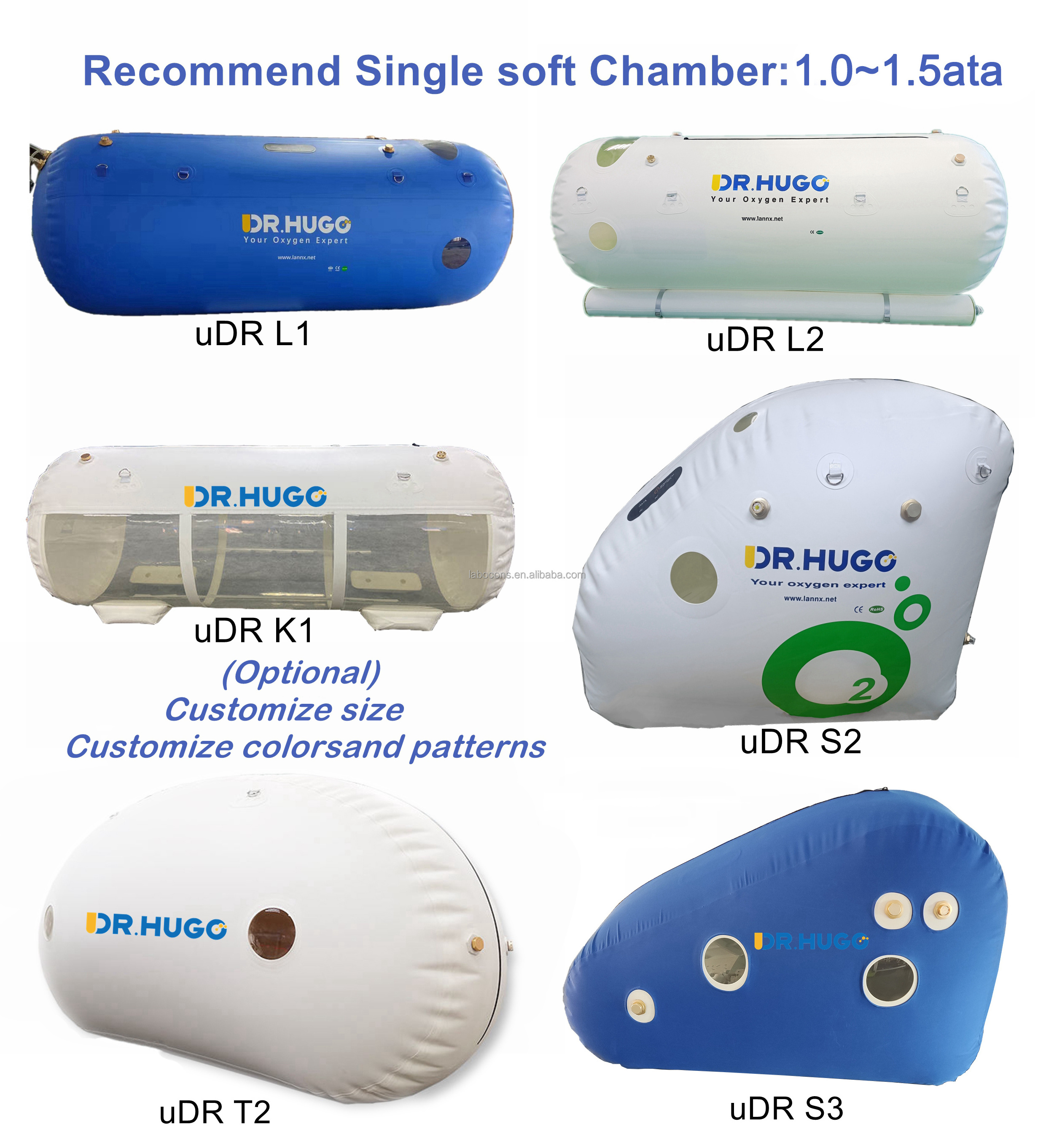 DR.HUGO L1 Health rehabilitation hbot hyperbaric chambers Medical Camara Hiperbaricas 1.3 ata Home Hyperbaric Oxygen Chamber