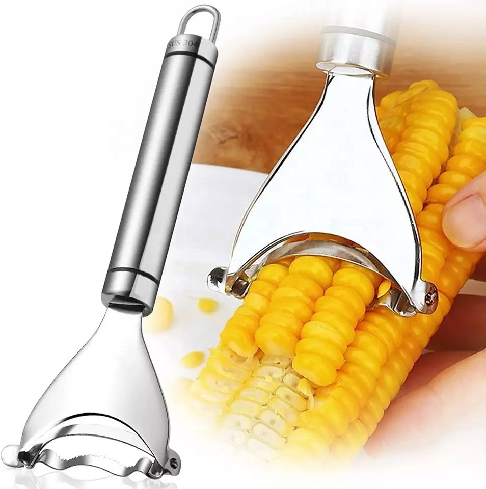 High Quality Stainless Steel Corn Peeler Magic Corn Cob Stripper Cob Remover Tool with Ergonomic Handle