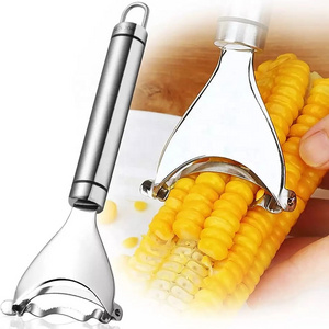 High Quality Stainless Steel Corn Peeler Magic Corn Cob Stripper Cob Remover Tool with Ergonomic Handle