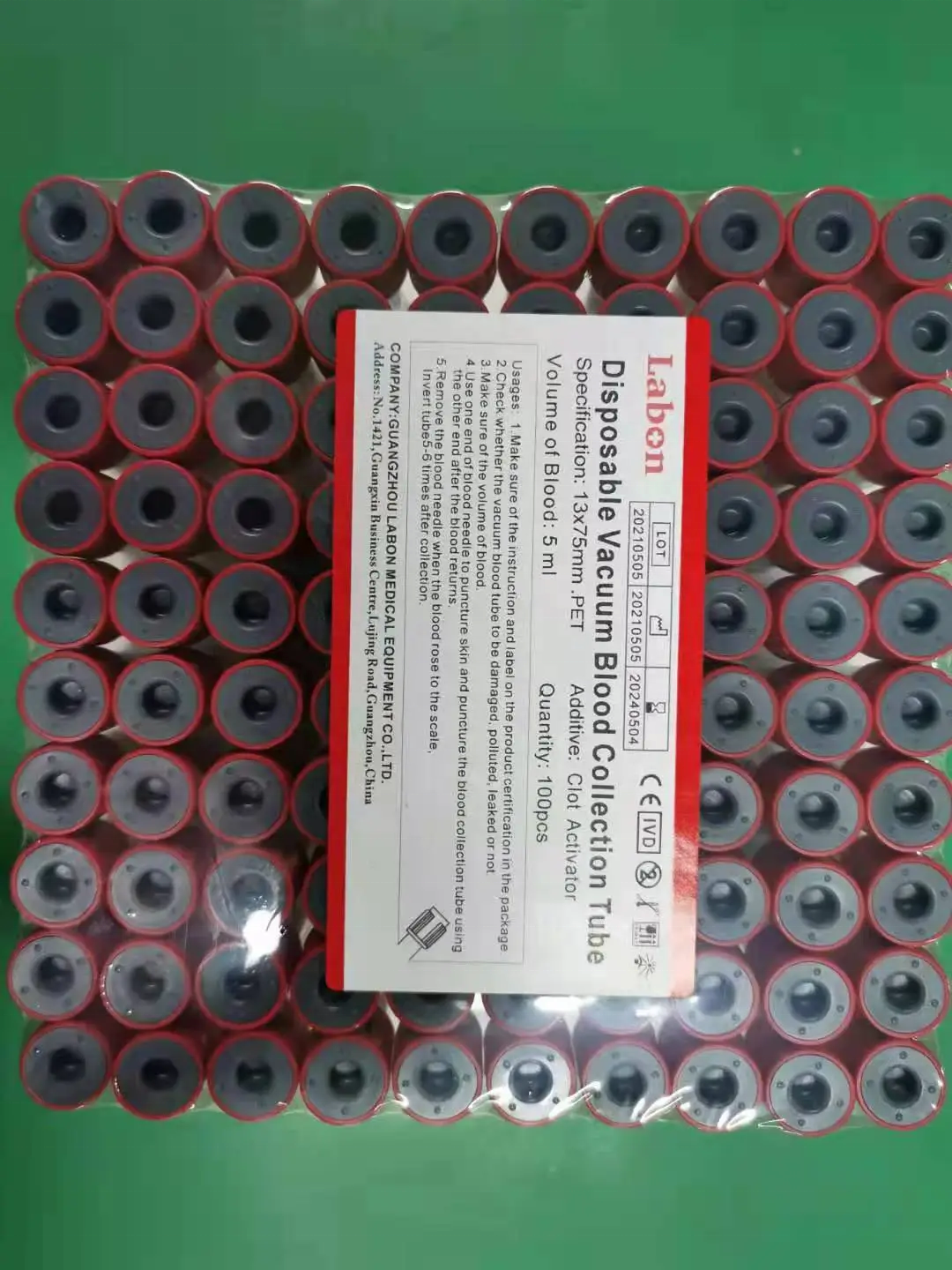 Purple glass or PET Vacuum Blood collection K2 K3 EDTA tubes