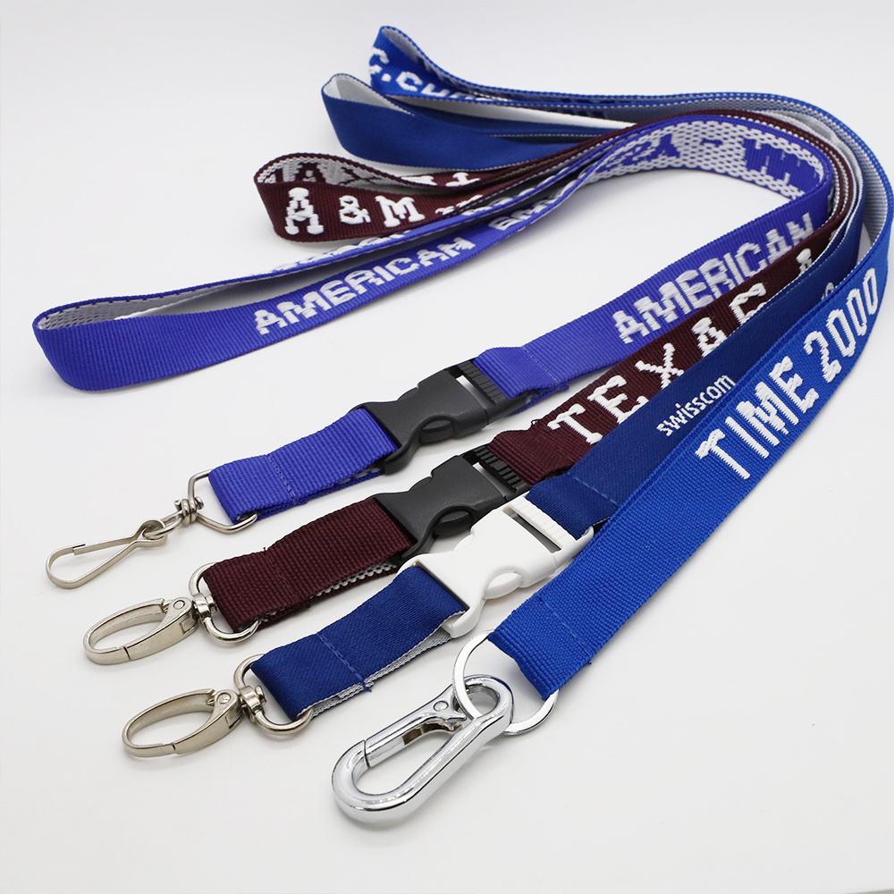 Custom Thick Lanyards College Student Keychain Lanyard for University Woven Polyester Lanyard With Removable Breakaway