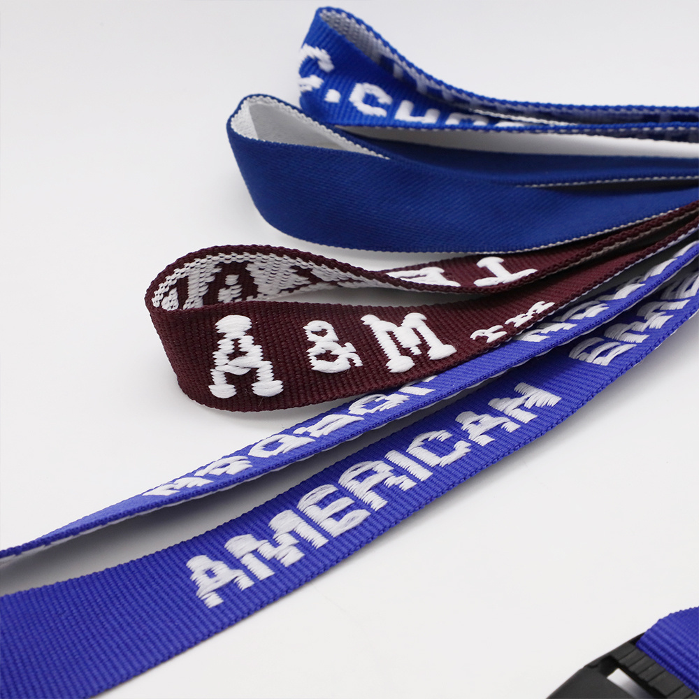 Custom Thick Lanyards College Student Keychain Lanyard for University Woven Polyester Lanyard With Removable Breakaway