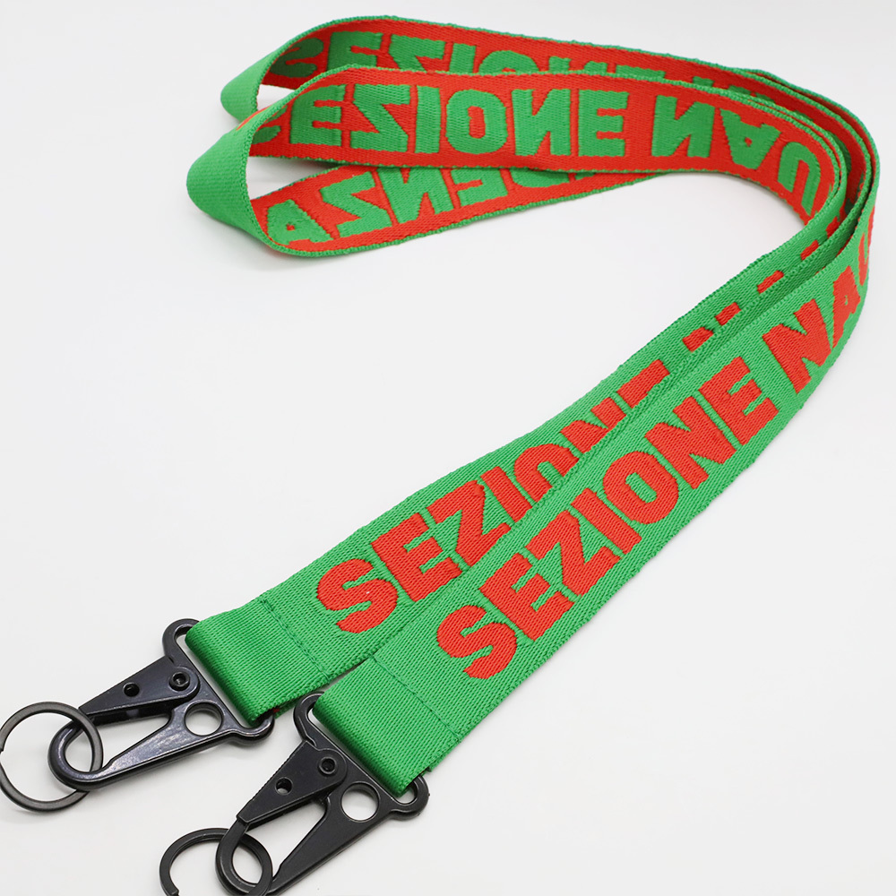 Thick and Solid Polyester Jacquard Neck Lanyard with Eagle Mouth Hook Custom High Quality Lanyard with Keyring